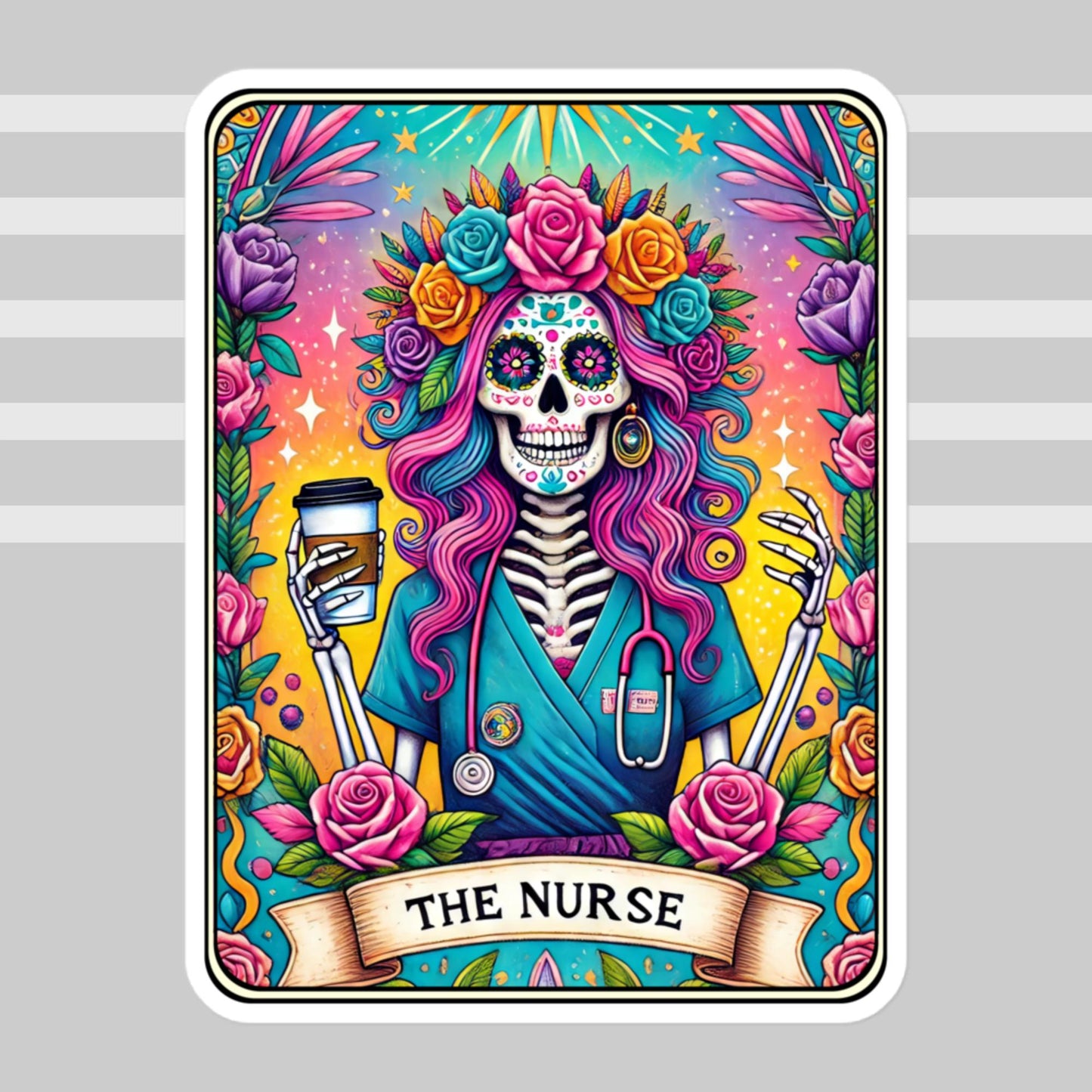 The Nurse 4 Tarot stickers