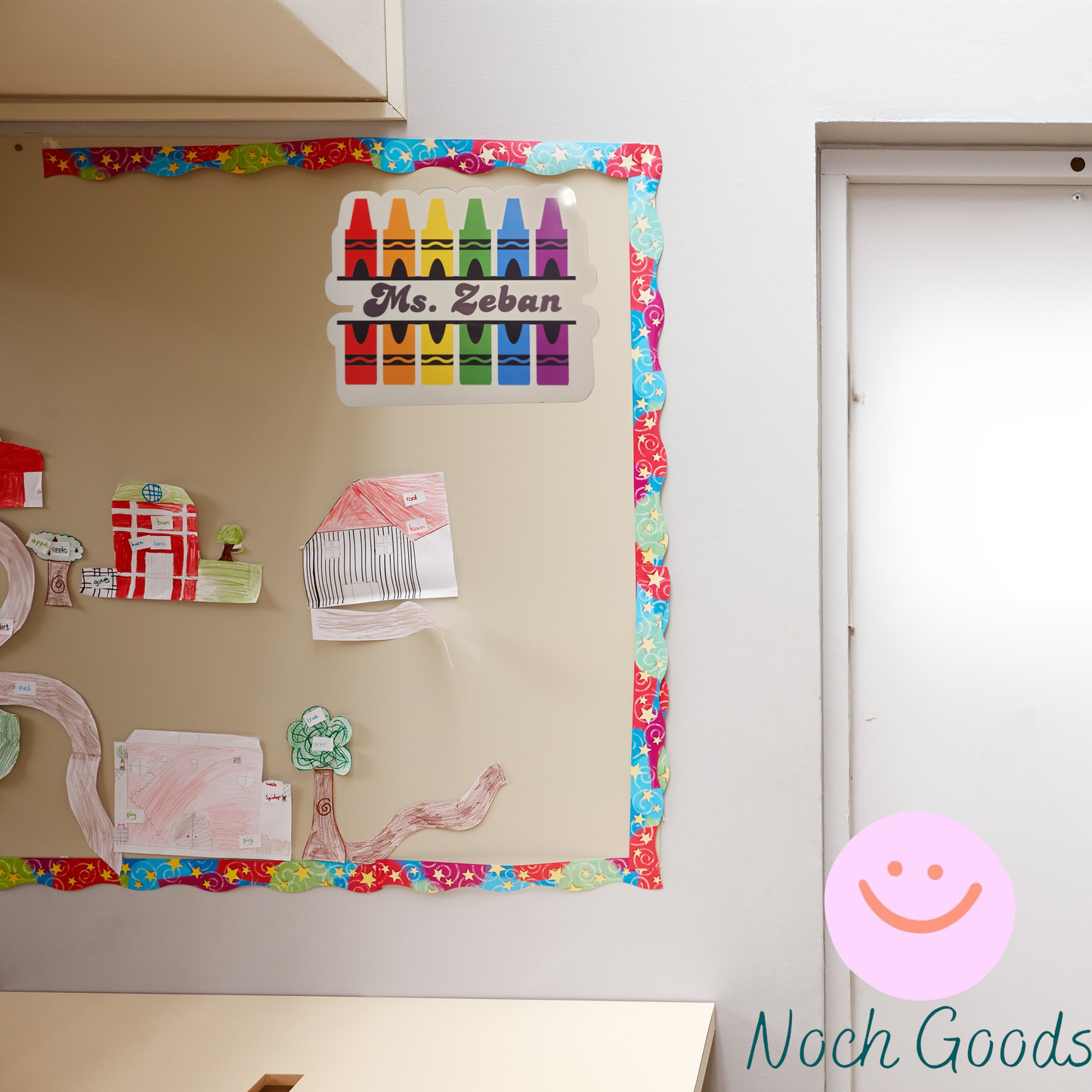 Crayon Themed Personalized Name Card