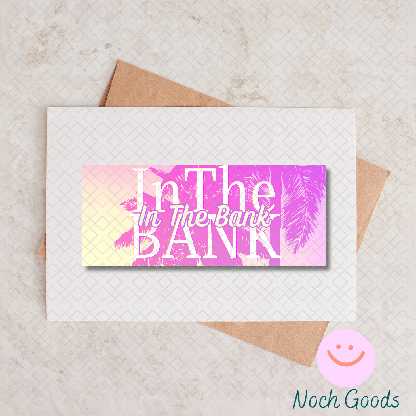 Pink Palm Trees Money Placeholder | Cash Stuffing & Budgeting