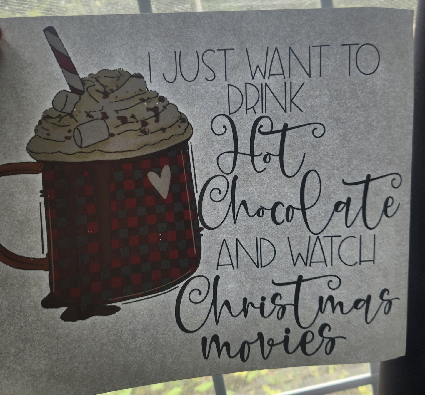 Hot Chocolate & Christmas Movies| Multicolor | Screenprint Transfer