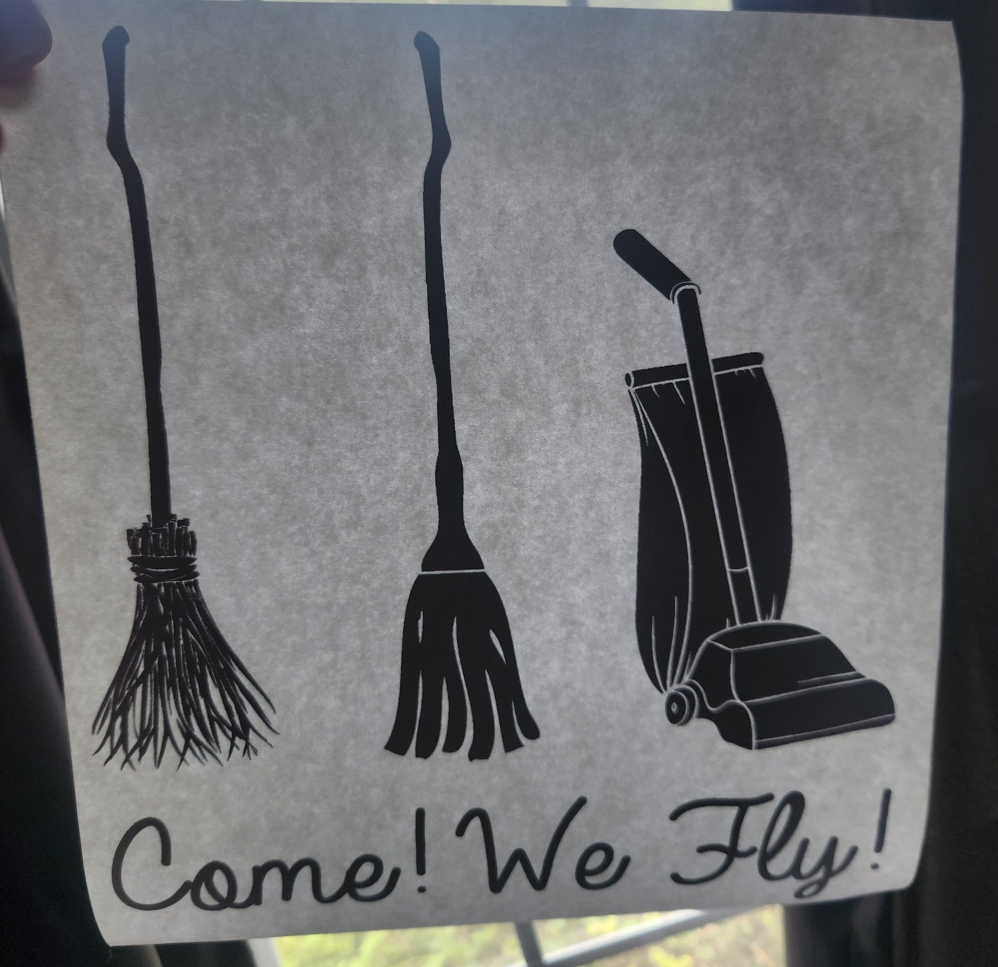 Come! We Fly! | Single Color (Black) | Screenprint Transfer