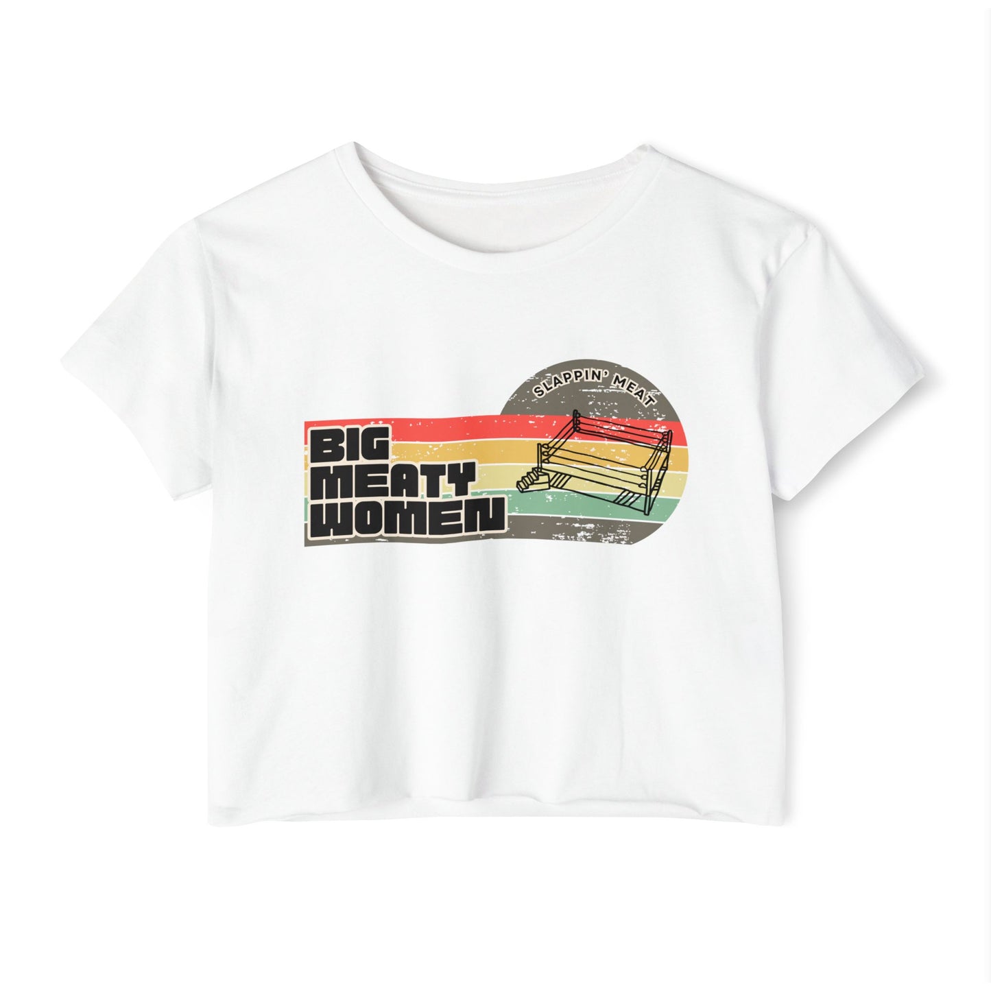 Vintage Big Meaty Women Festival Crop Top