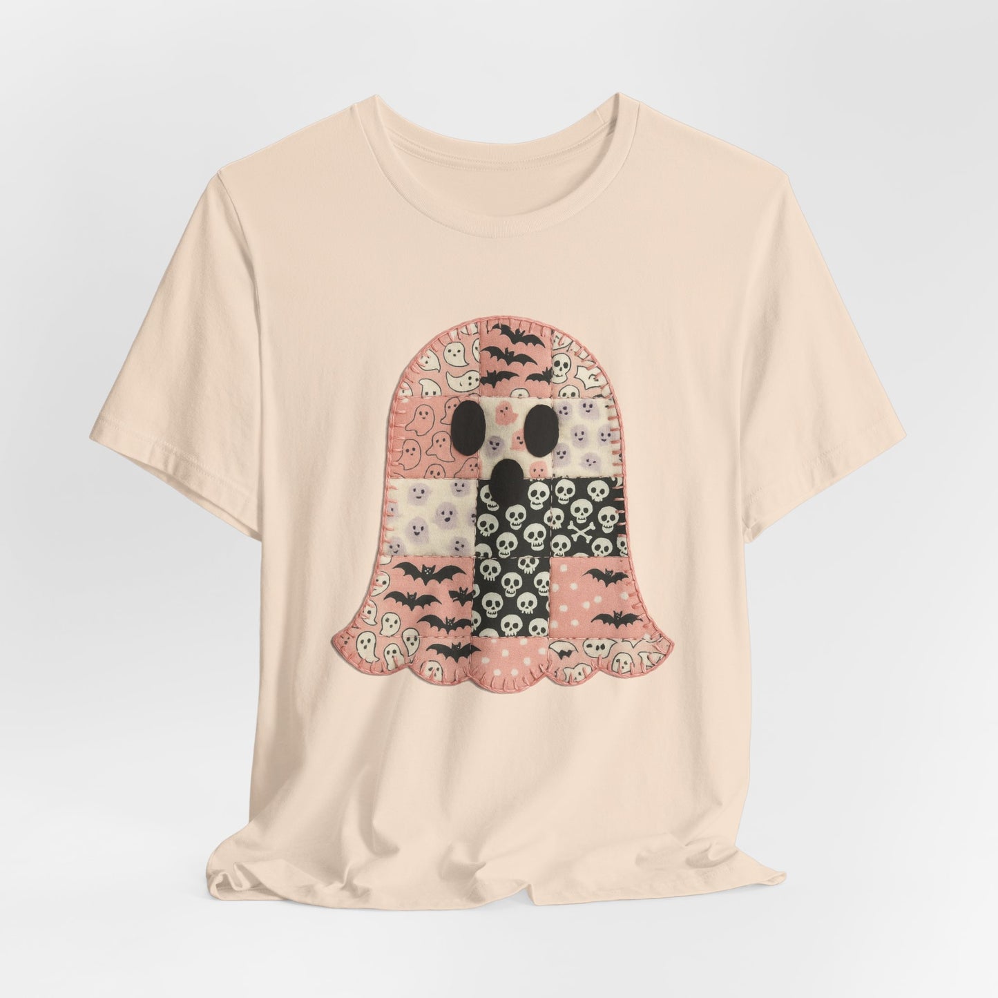 Cute Halloween Ghost Patchwork Tee