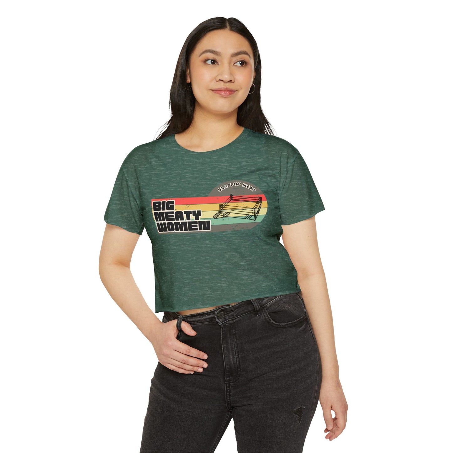 Vintage Big Meaty Women Festival Crop Top