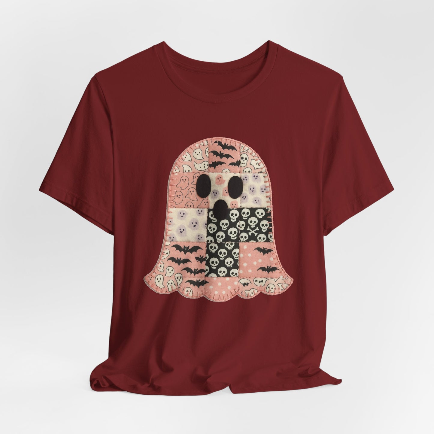 Cute Halloween Ghost Patchwork Tee