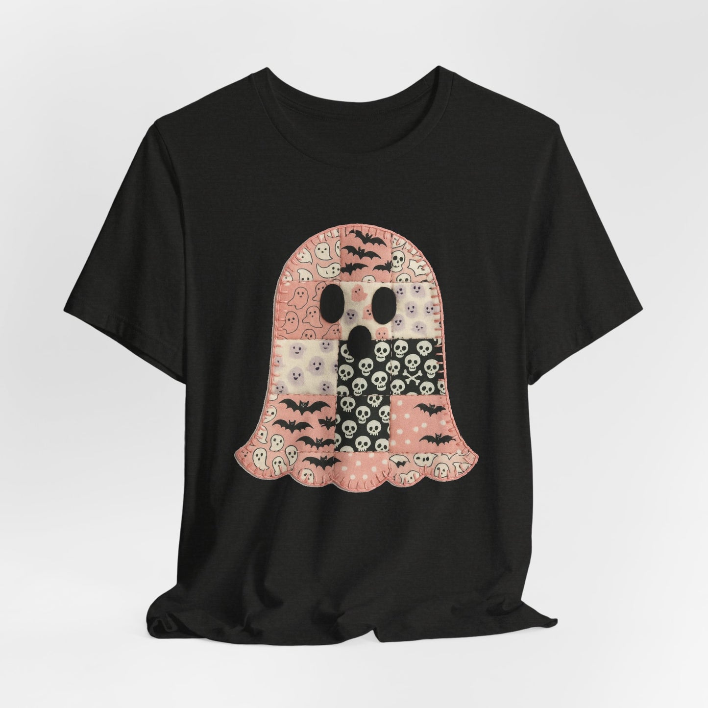 Cute Halloween Ghost Patchwork Tee