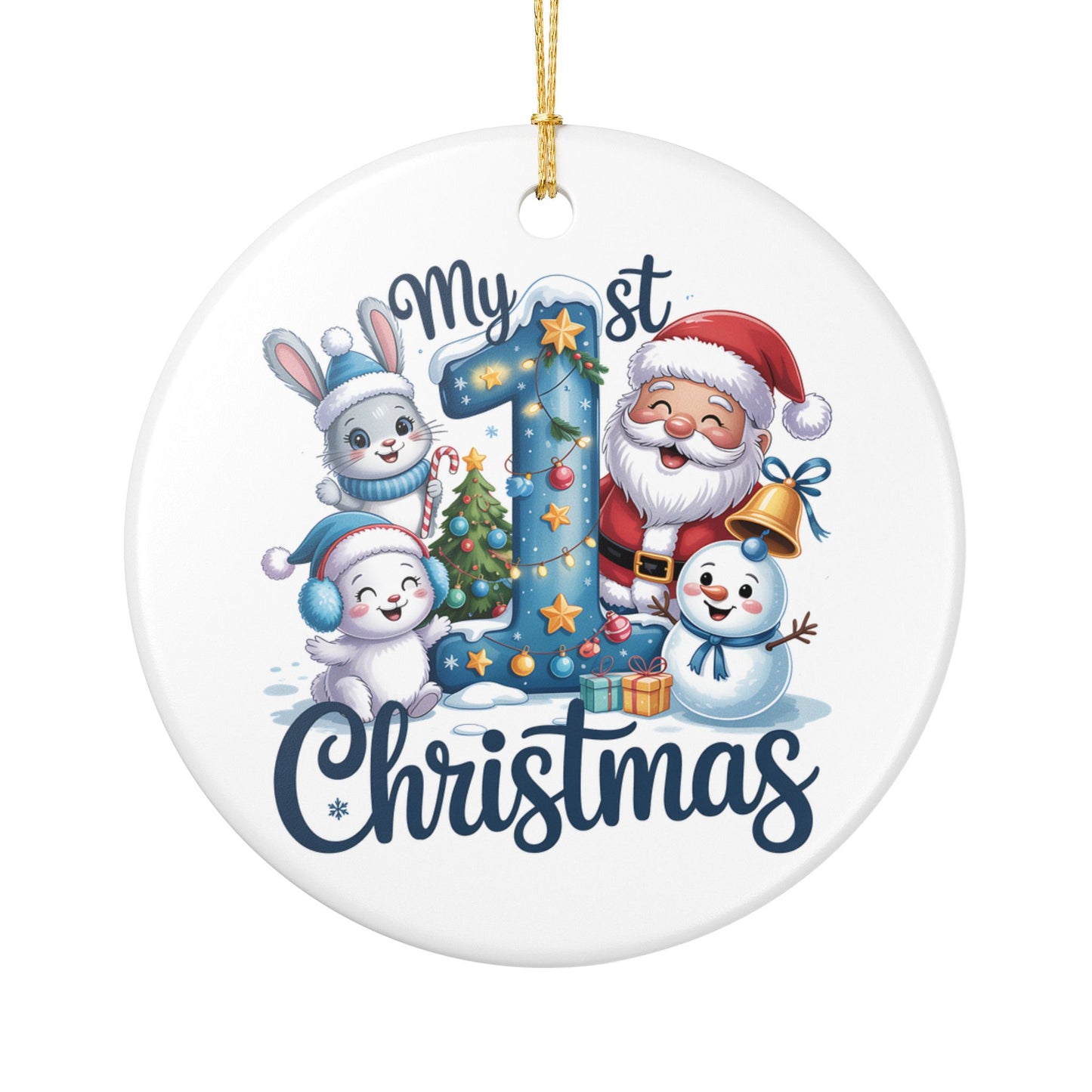 Blue My 1st Christmas Ceramic Ornament - Celebrate Baby's First Christmas