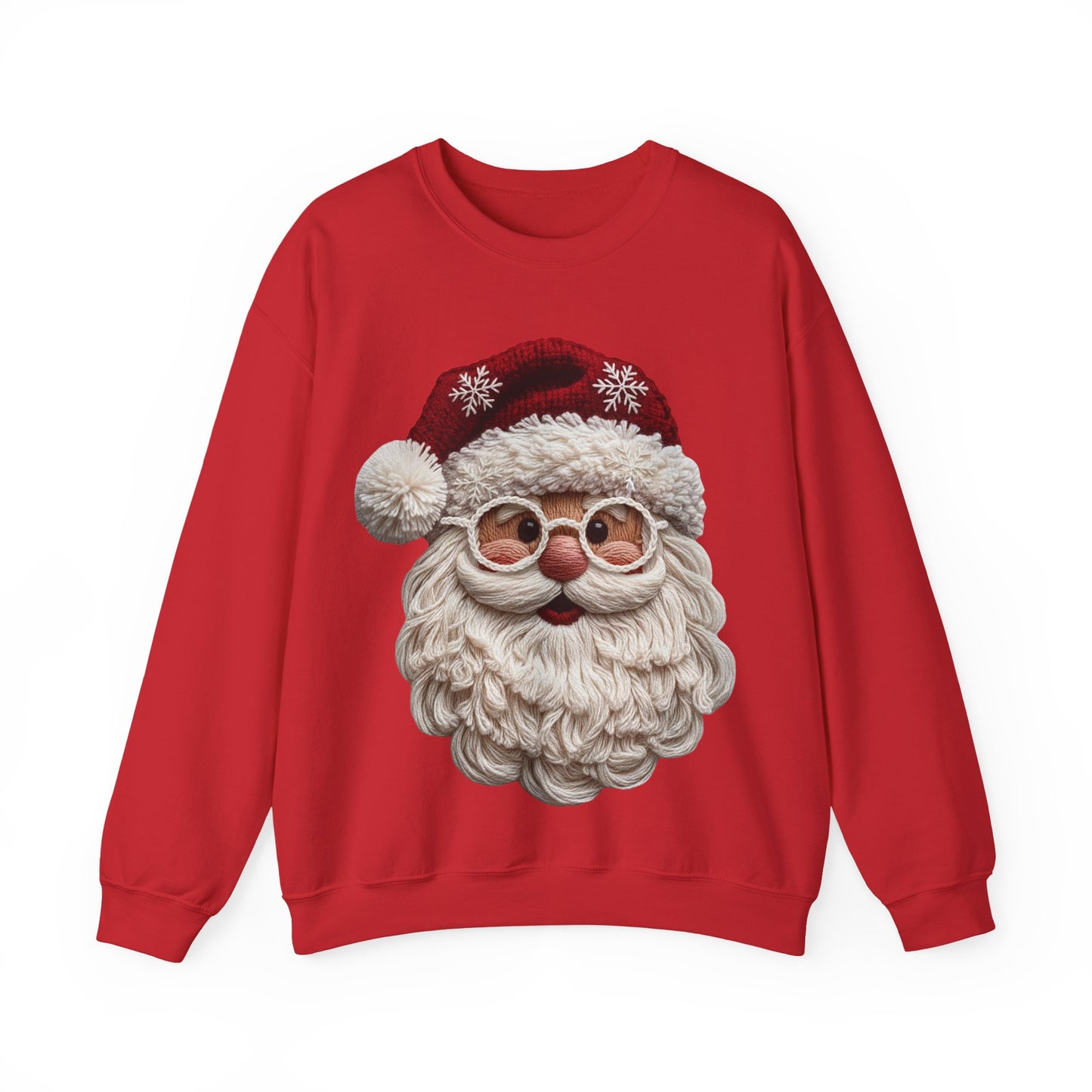 Faux Yarn Festive Santa Crewneck Sweatshirt