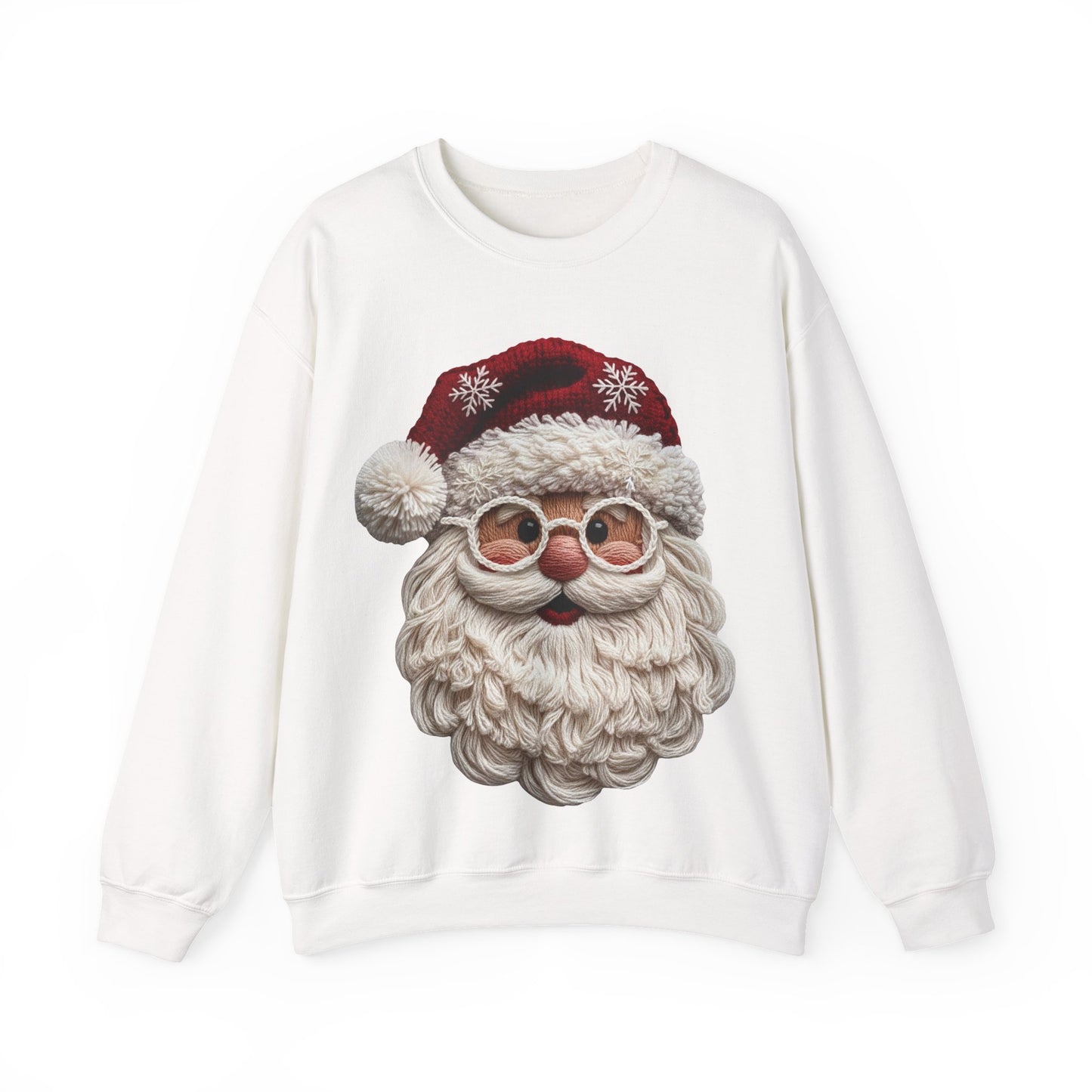 Faux Yarn Festive Santa Crewneck Sweatshirt