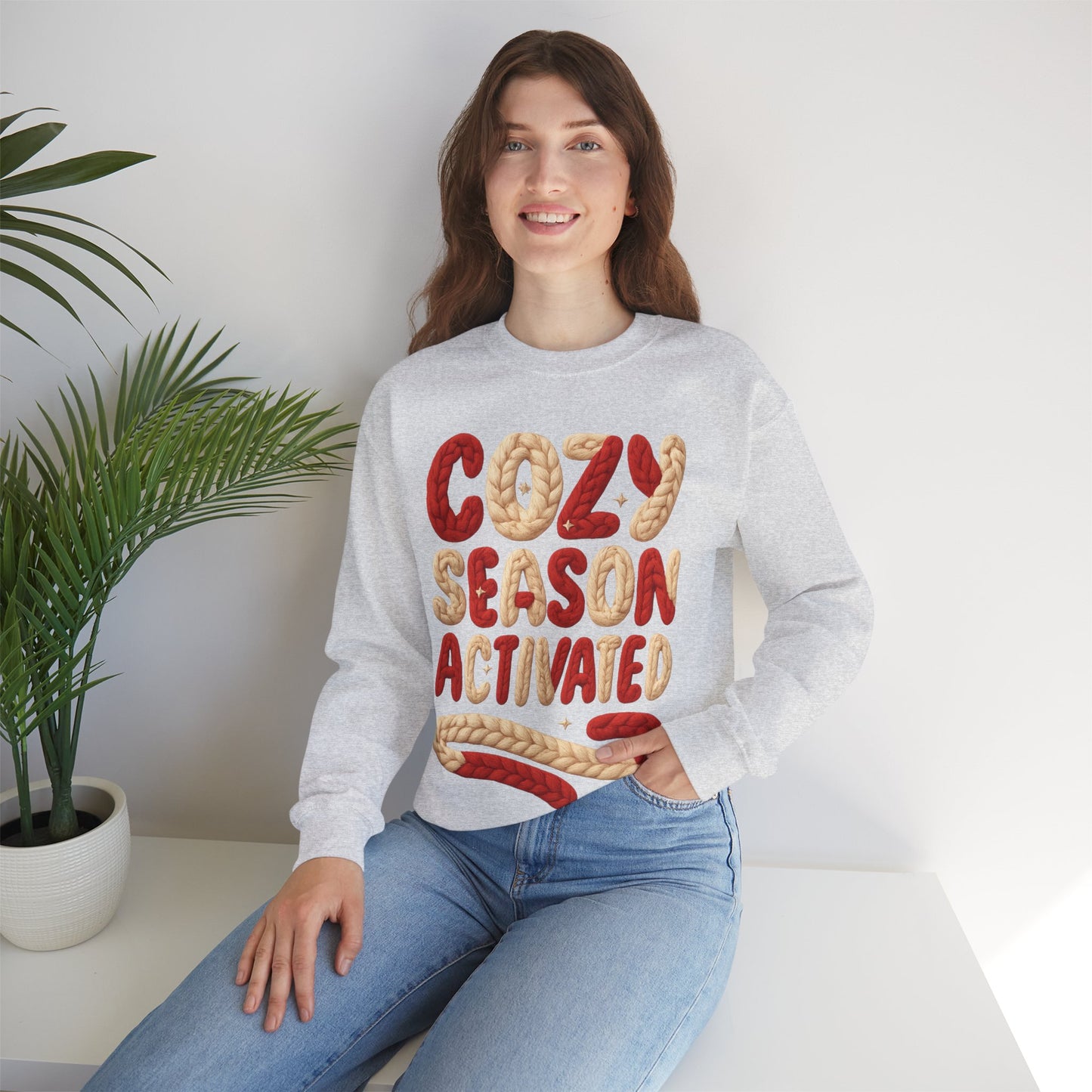 Faux Yarn Cozy Season Activated Crewneck Sweatshirt
