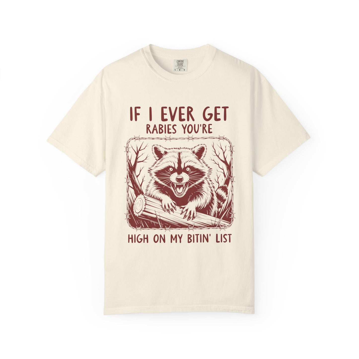 Funny Racoon Bitin' List Tee