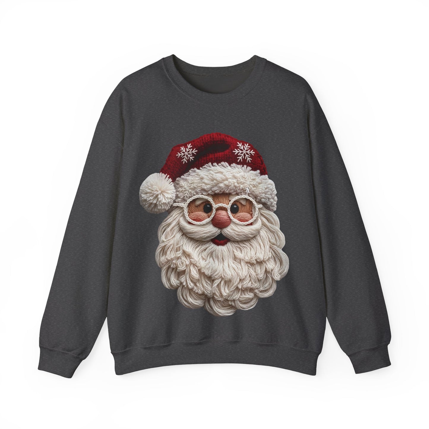 Faux Yarn Festive Santa Crewneck Sweatshirt