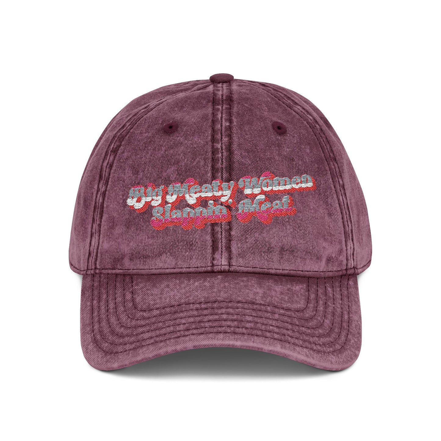 Retro Big Meaty Women Embroidered Cap