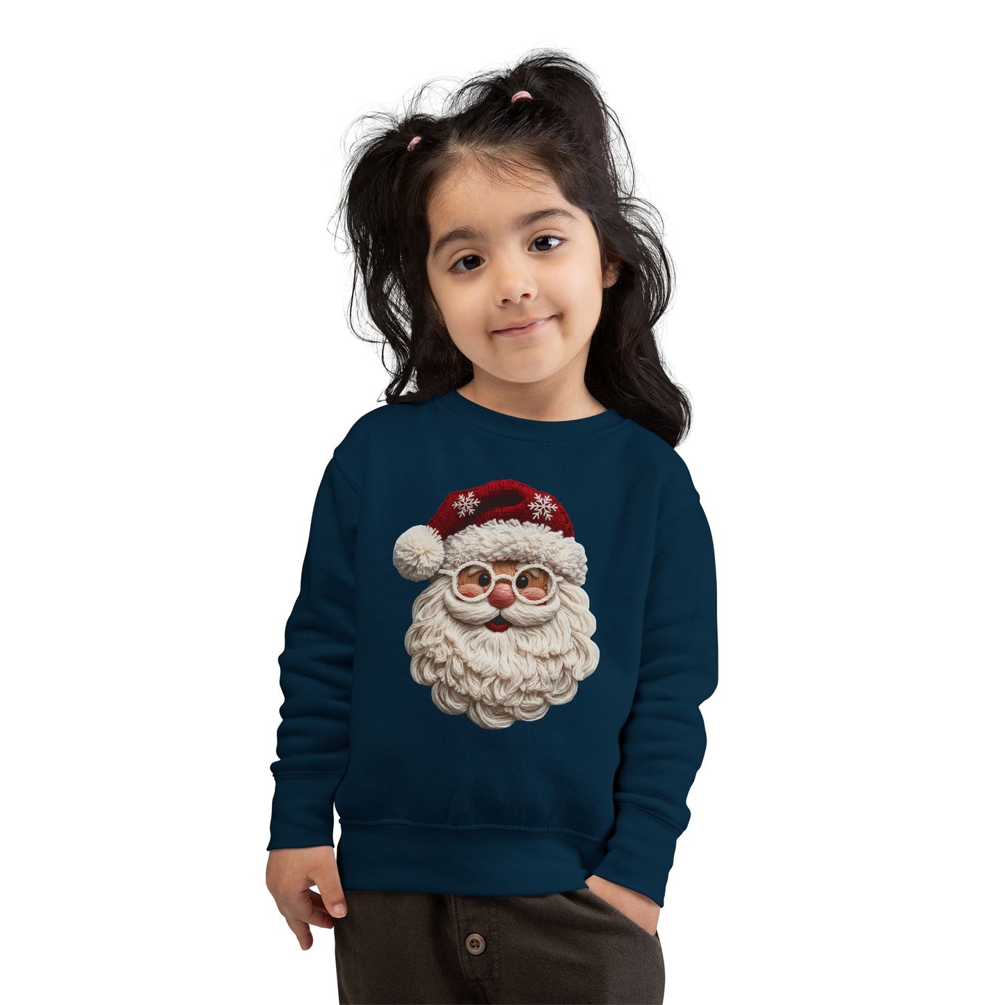 Faux Yarn Santa Toddler Sweatshirt