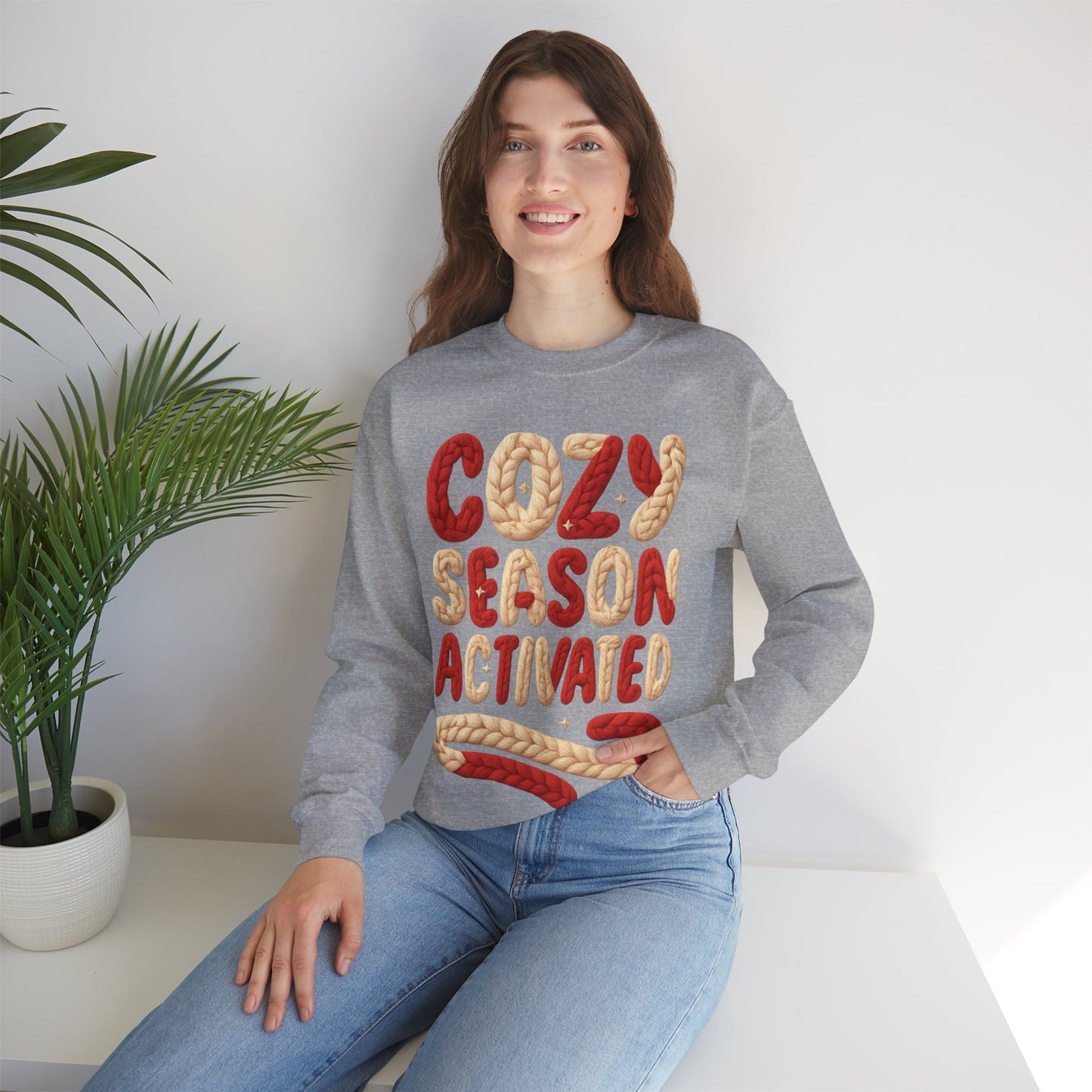 Faux Yarn Cozy Season Activated Crewneck Sweatshirt