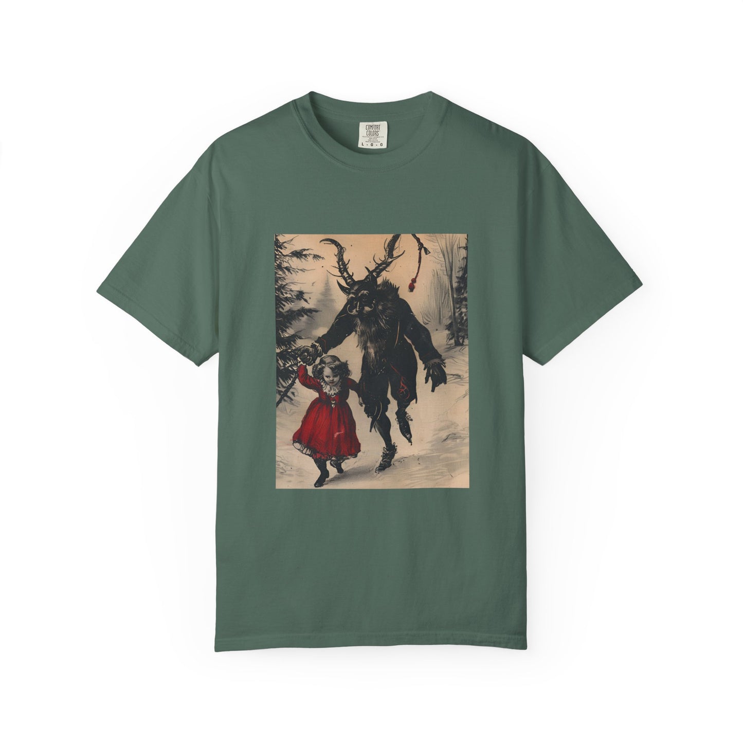 Stroll With Krampus Retro Holiday Horror Graphic Tee