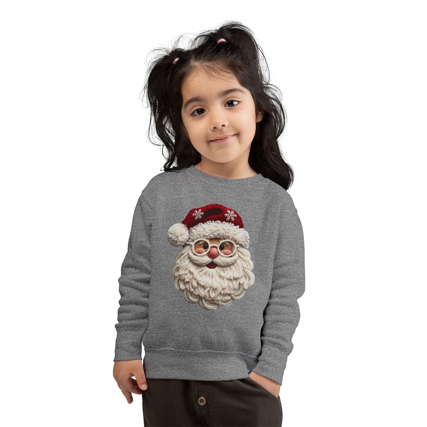 Faux Yarn Santa Toddler Sweatshirt