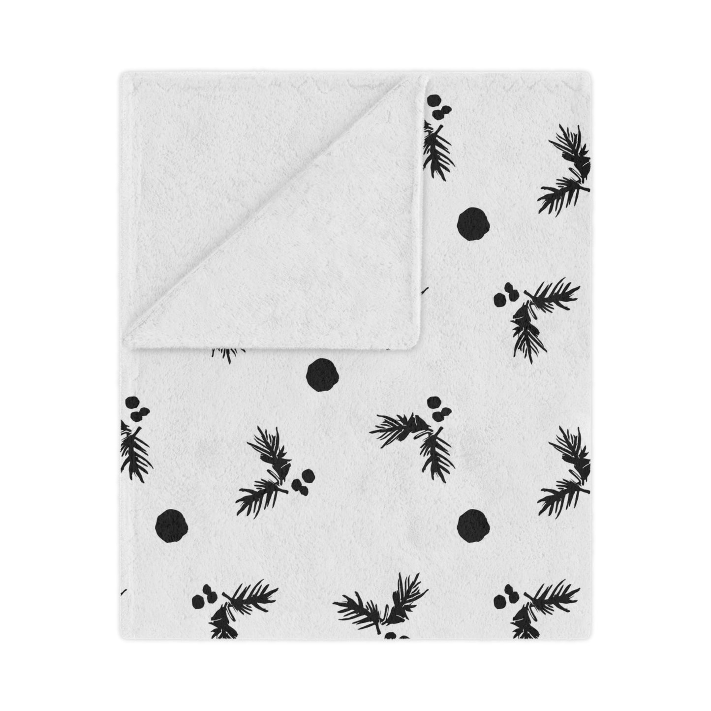 Black and White Holly Minky Blanket