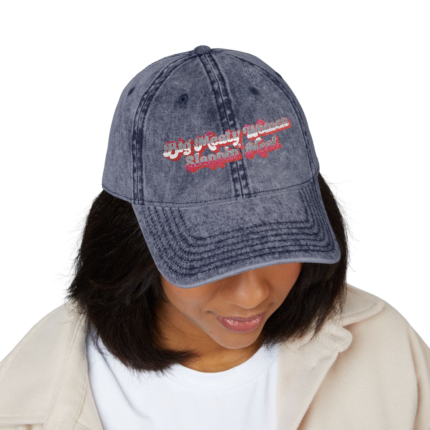 Retro Big Meaty Women Embroidered Cap