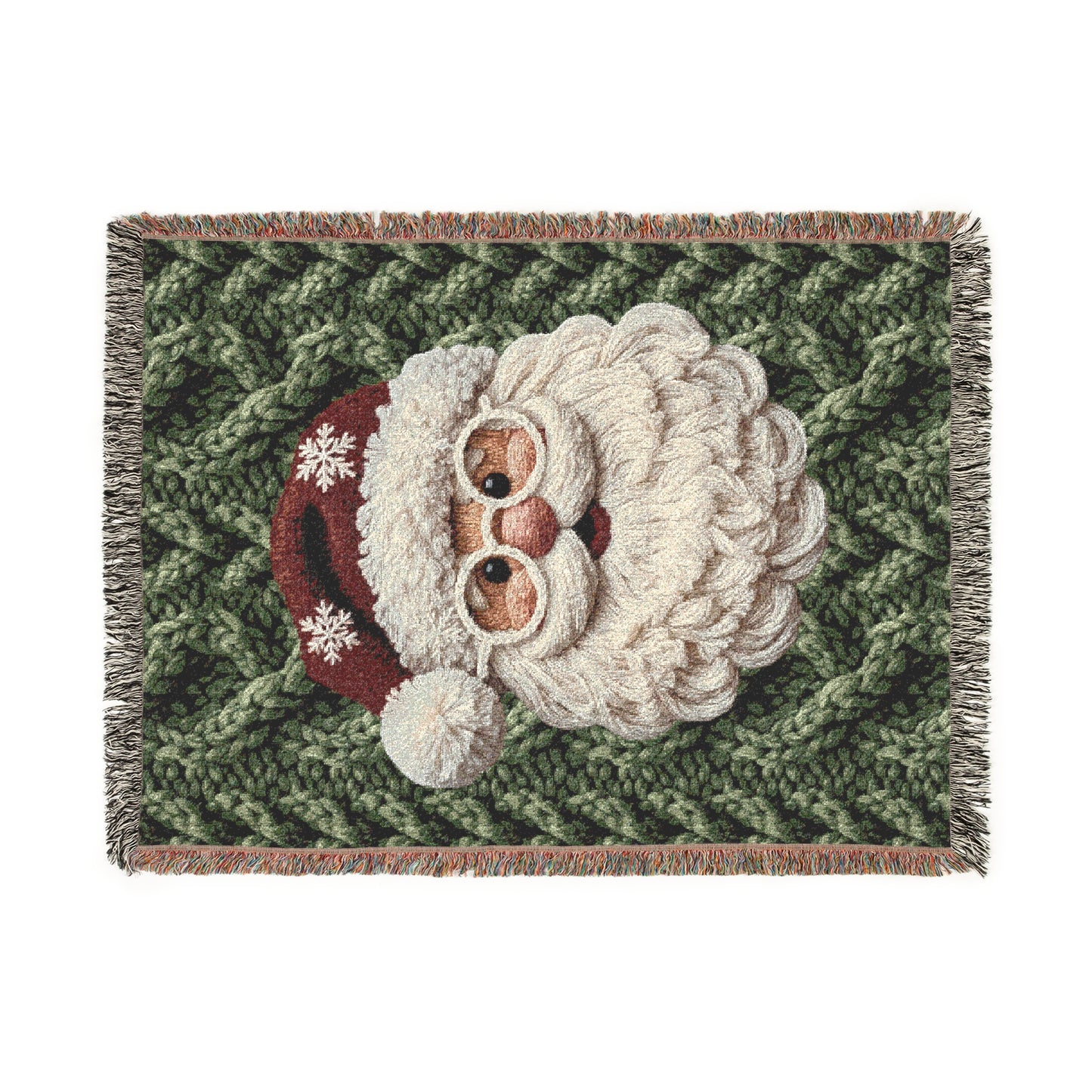 Faux Yarn Festive Santa Woven Blanket