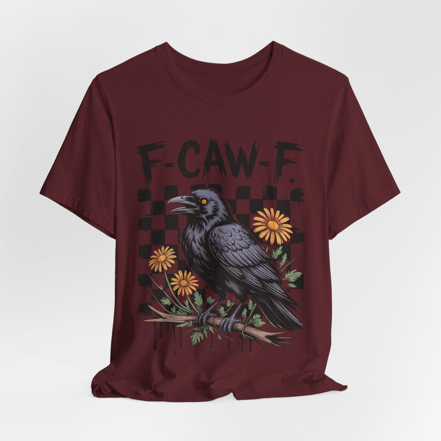 F-caw-f Raven Edgy Raven Graphic Tee