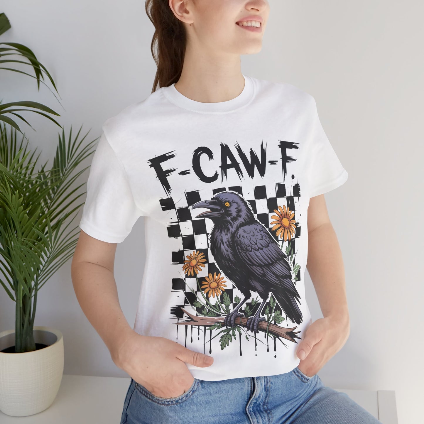 F-caw-f Raven Edgy Raven Graphic Tee