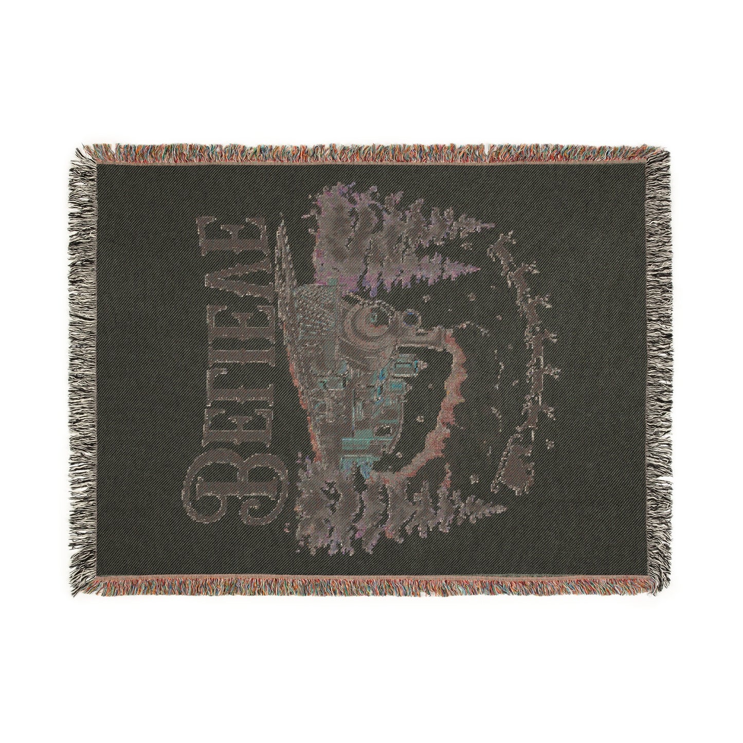 Cozy Holiday Woven Blanket - "Believe" Train