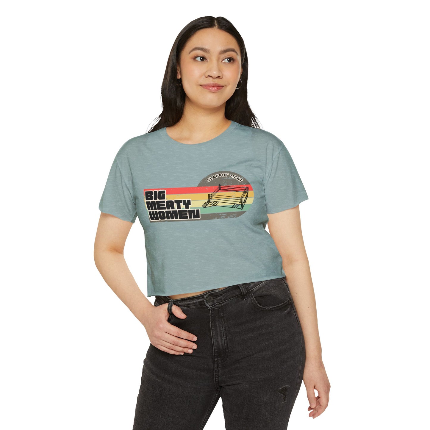 Vintage Big Meaty Women Festival Crop Top