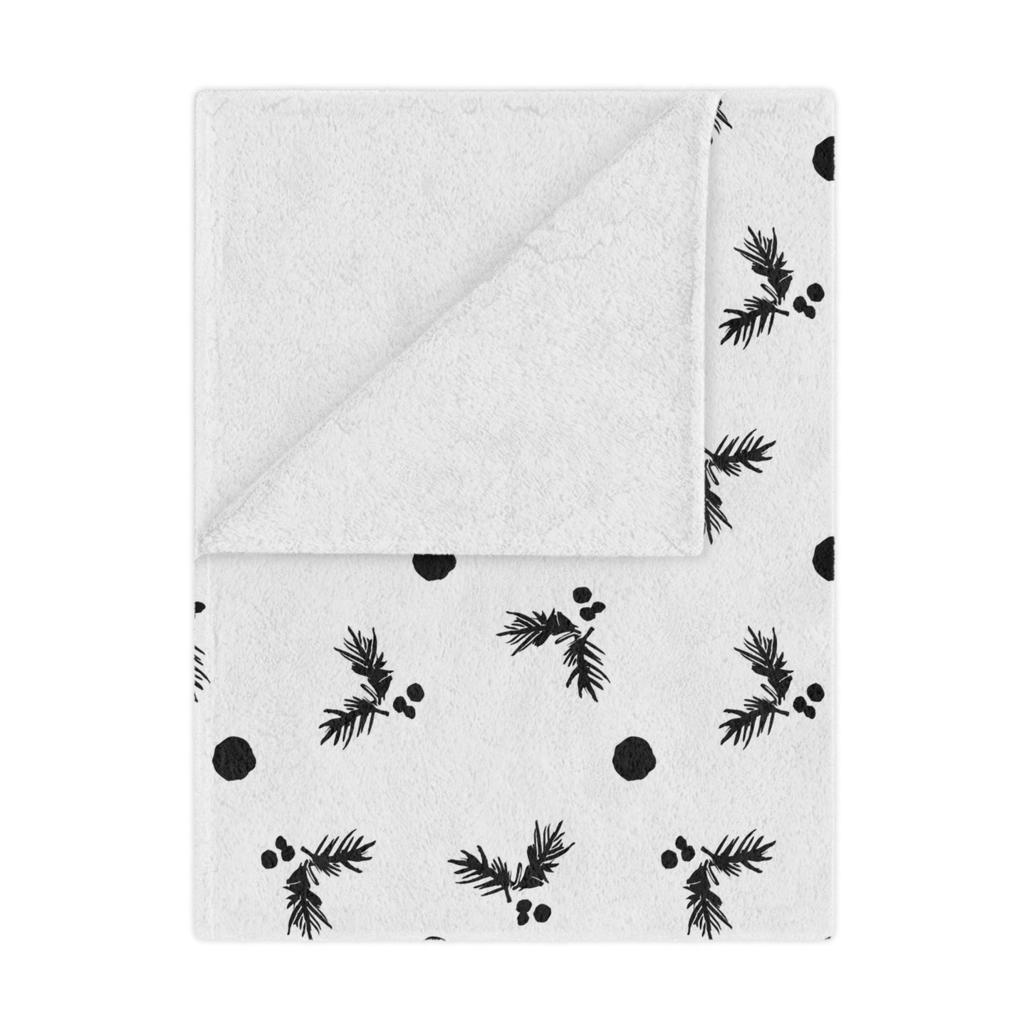 Black and White Holly Minky Blanket