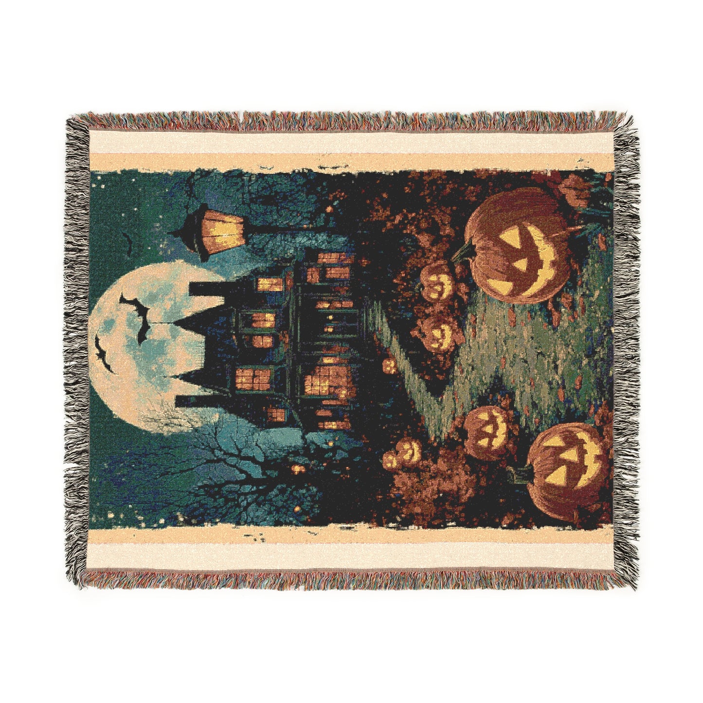 Cozy Woven Blanket Haunted House