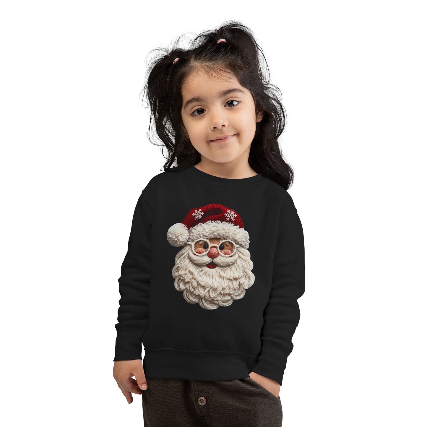Faux Yarn Santa Toddler Sweatshirt