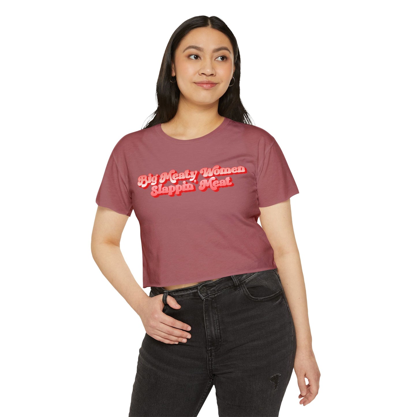 Retro Big Meaty Women Festival Crop Top