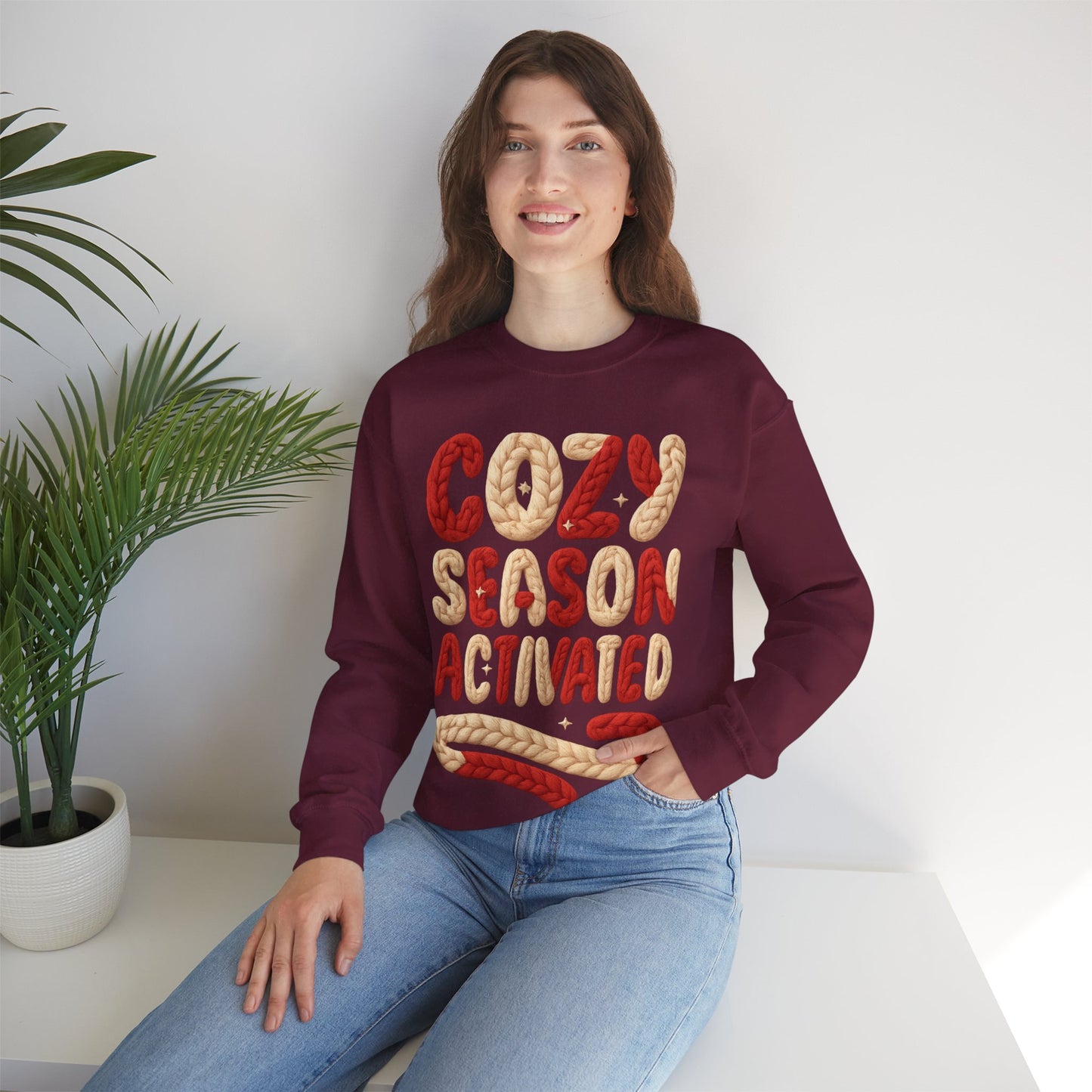 Faux Yarn Cozy Season Activated Crewneck Sweatshirt
