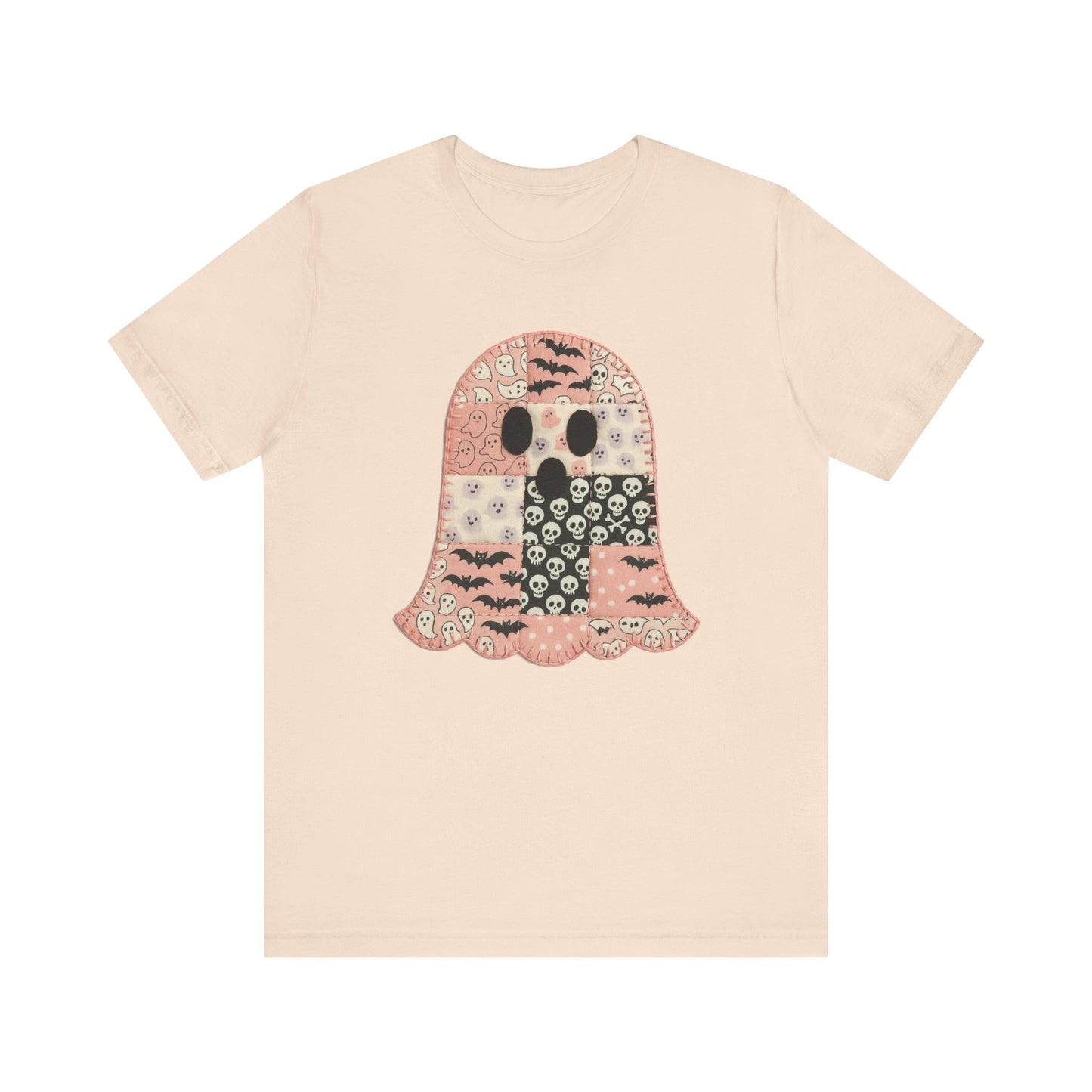 Cute Halloween Ghost Patchwork Tee