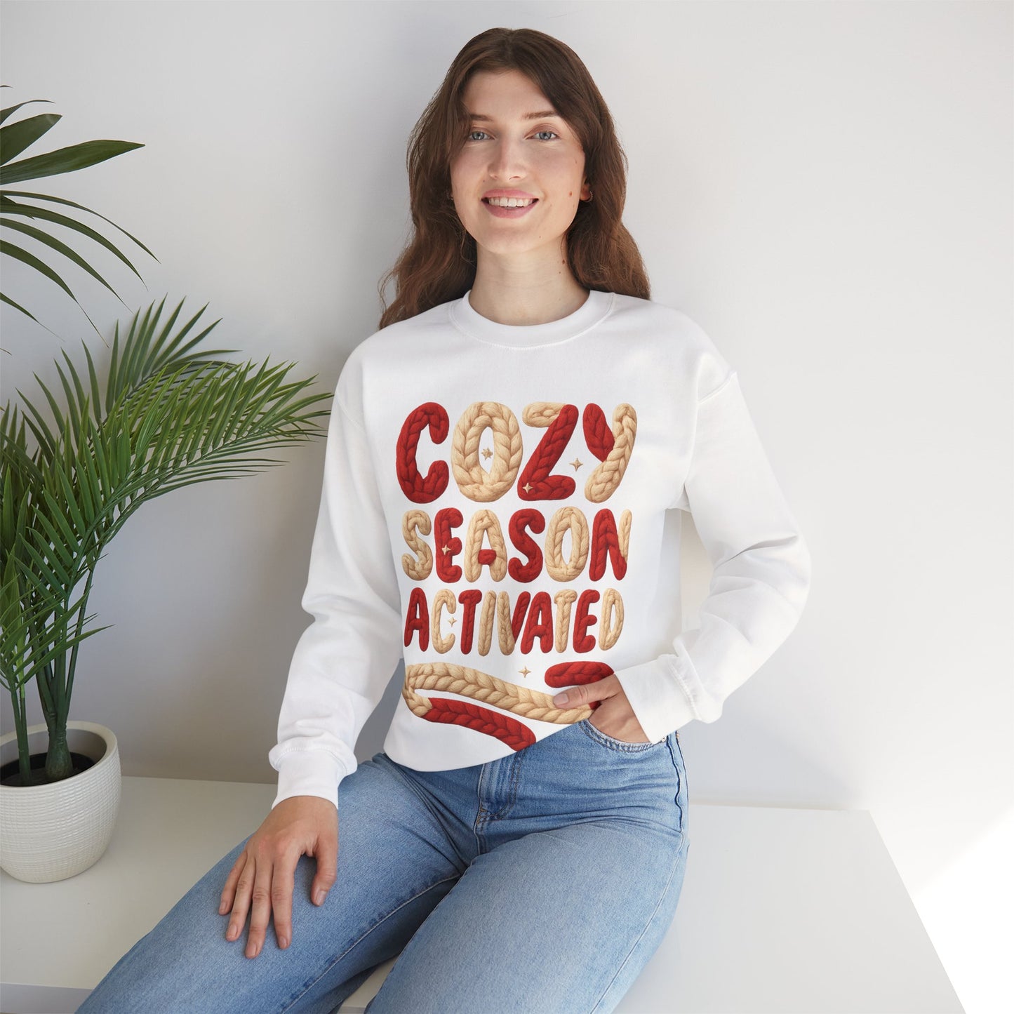 Faux Yarn Cozy Season Activated Crewneck Sweatshirt