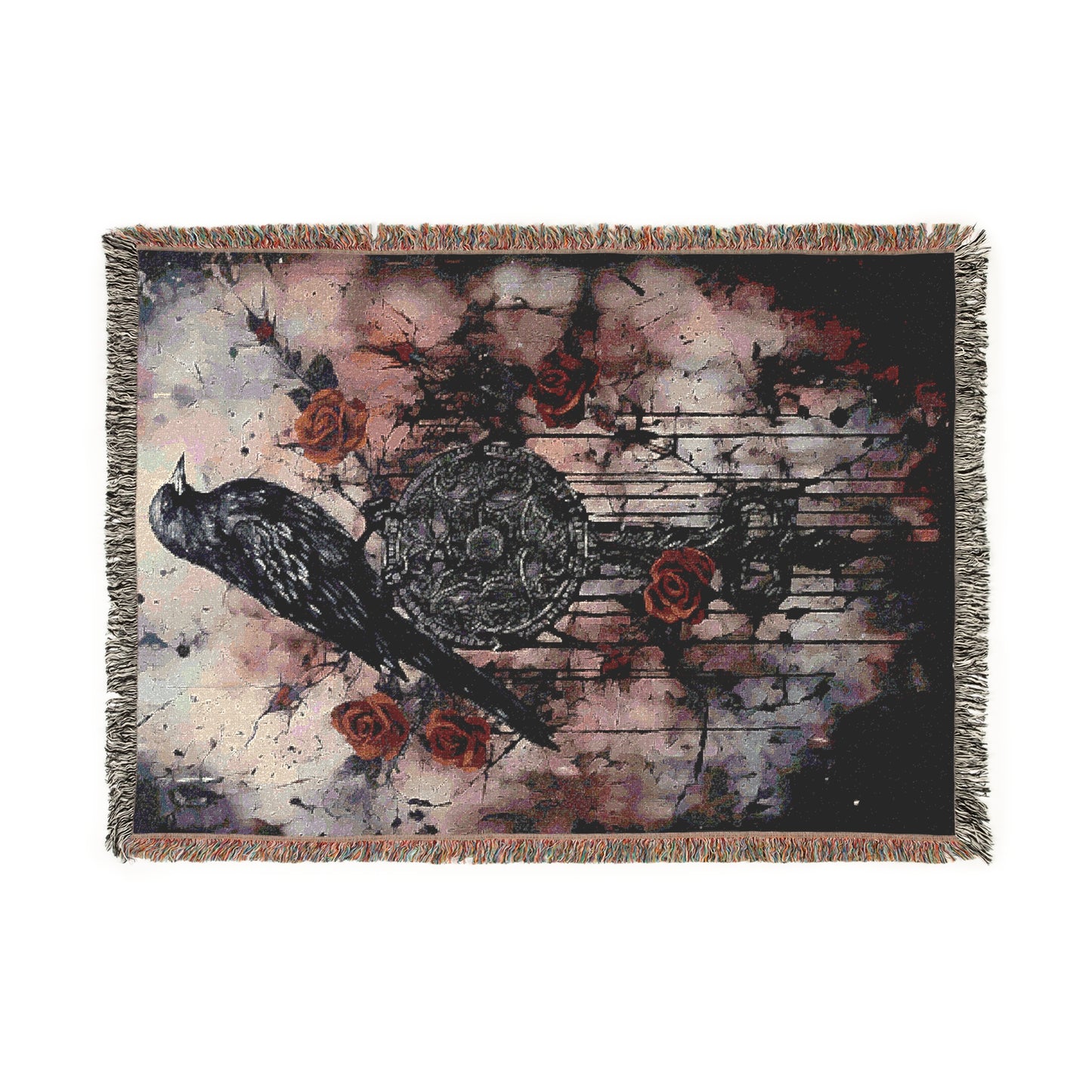 Cozy Woven Blanket Gothic Crow