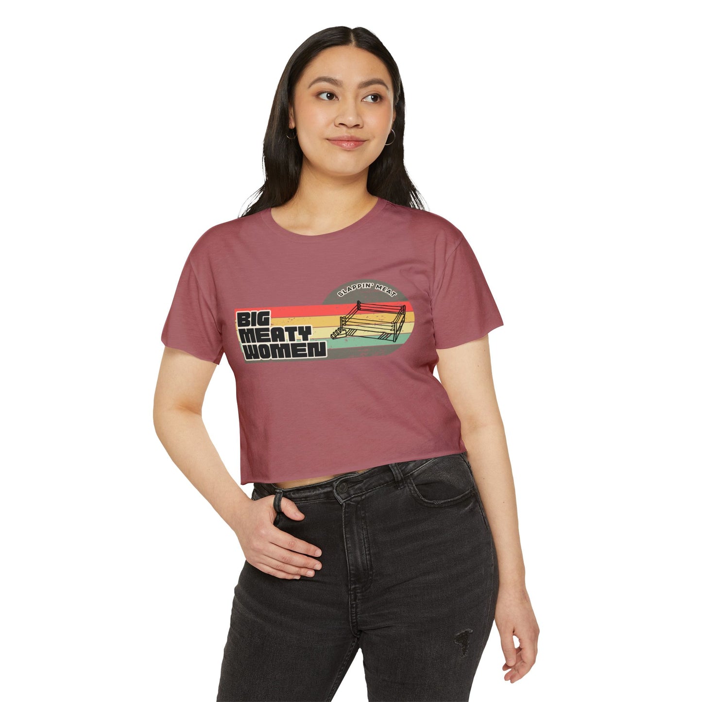 Vintage Big Meaty Women Festival Crop Top