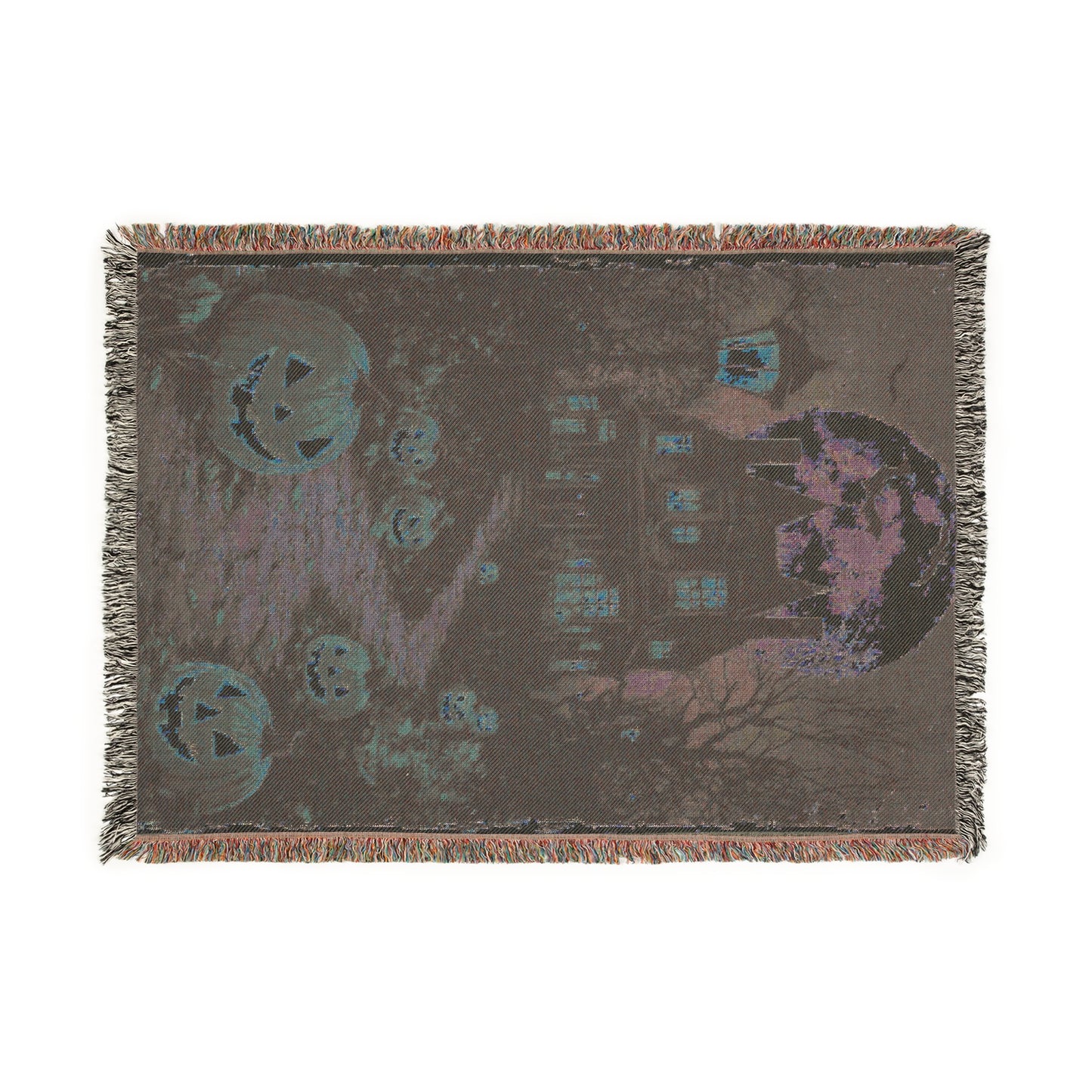 Cozy Woven Blanket Haunted House