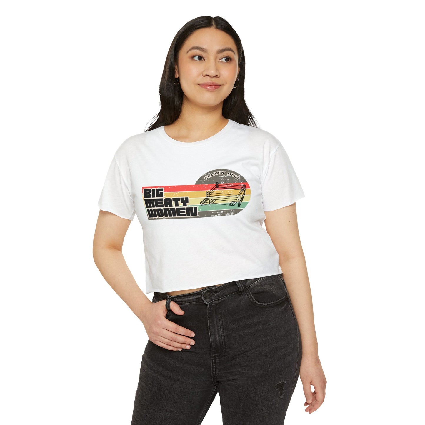 Vintage Big Meaty Women Festival Crop Top