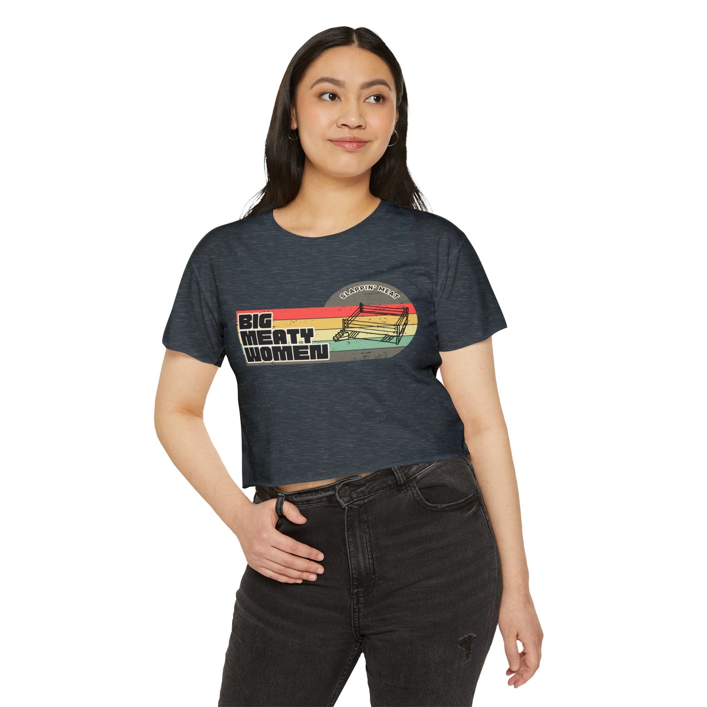 Vintage Big Meaty Women Festival Crop Top