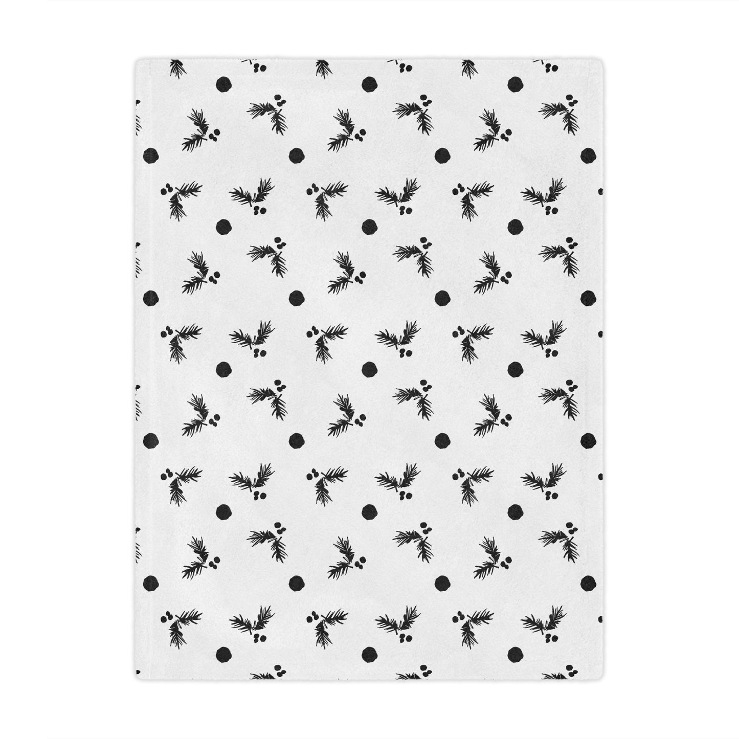 Black and White Holly Minky Blanket