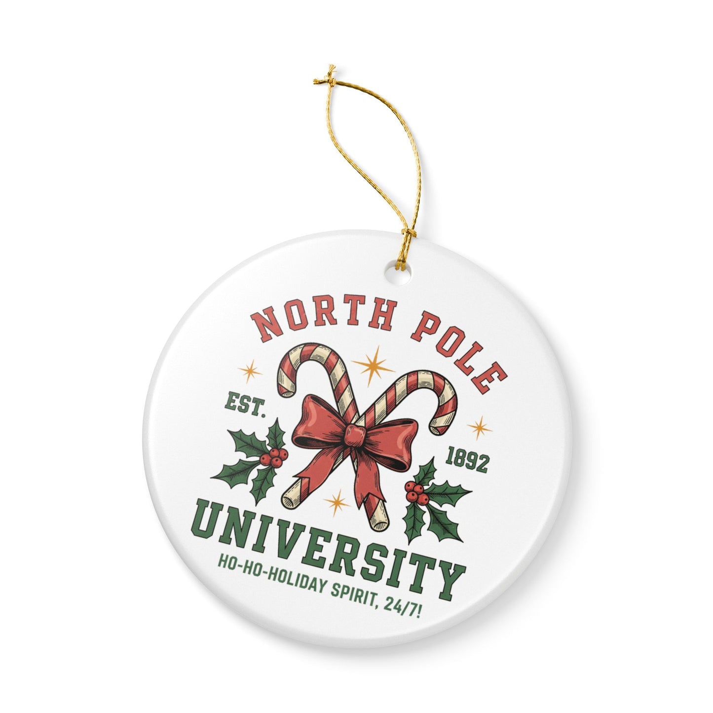 North Pole University Christmas Ornament