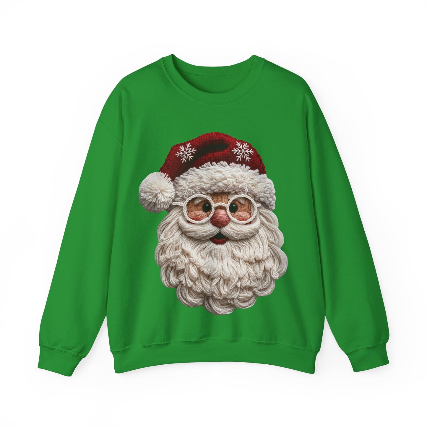 Faux Yarn Festive Santa Crewneck Sweatshirt