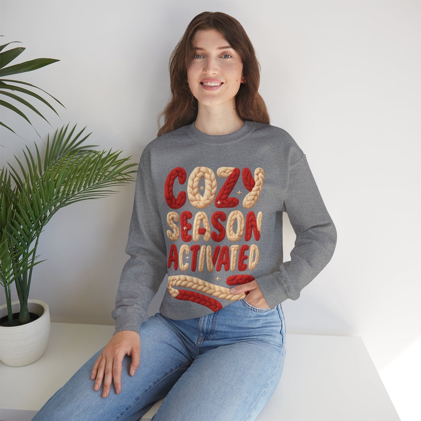 Faux Yarn Cozy Season Activated Crewneck Sweatshirt