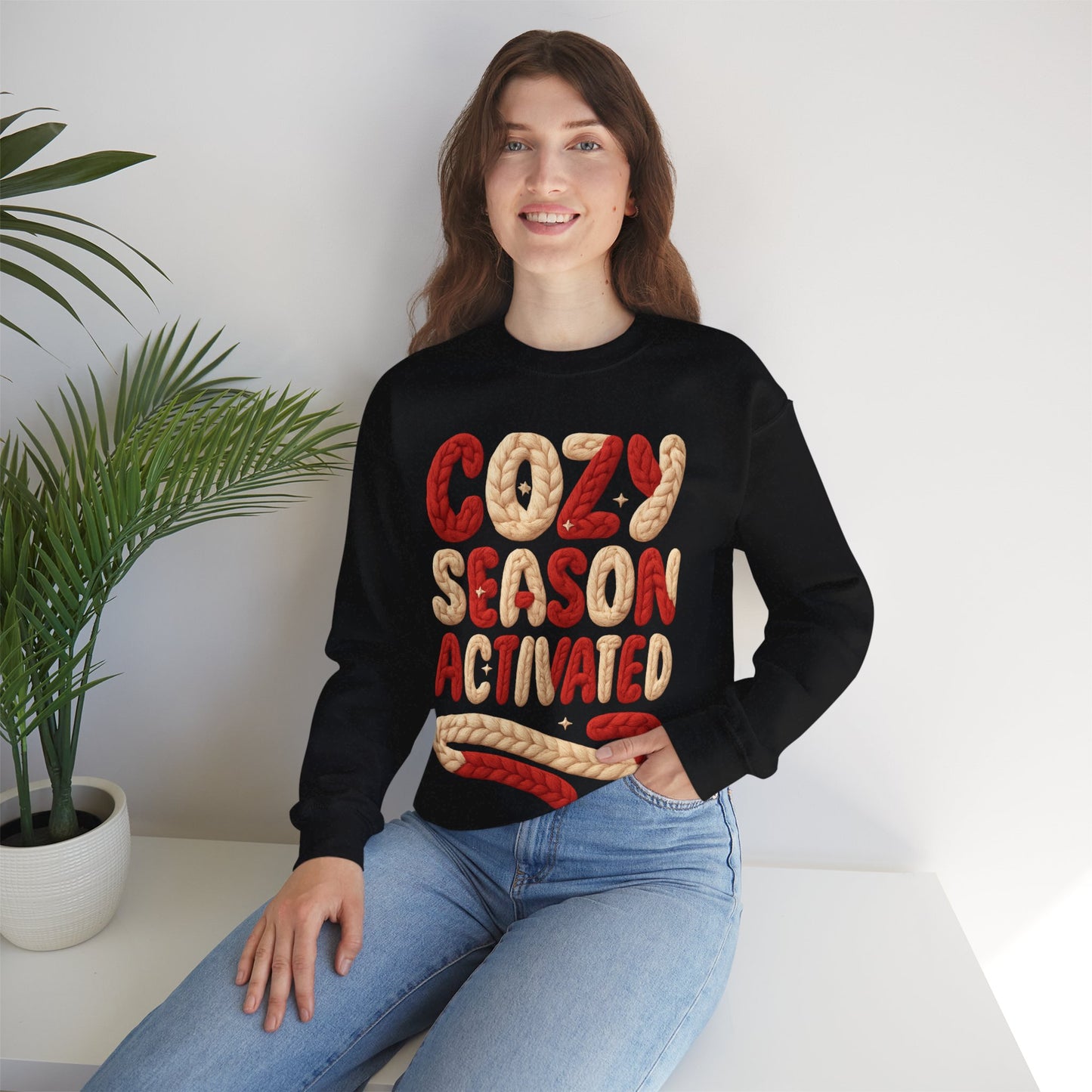 Faux Yarn Cozy Season Activated Crewneck Sweatshirt