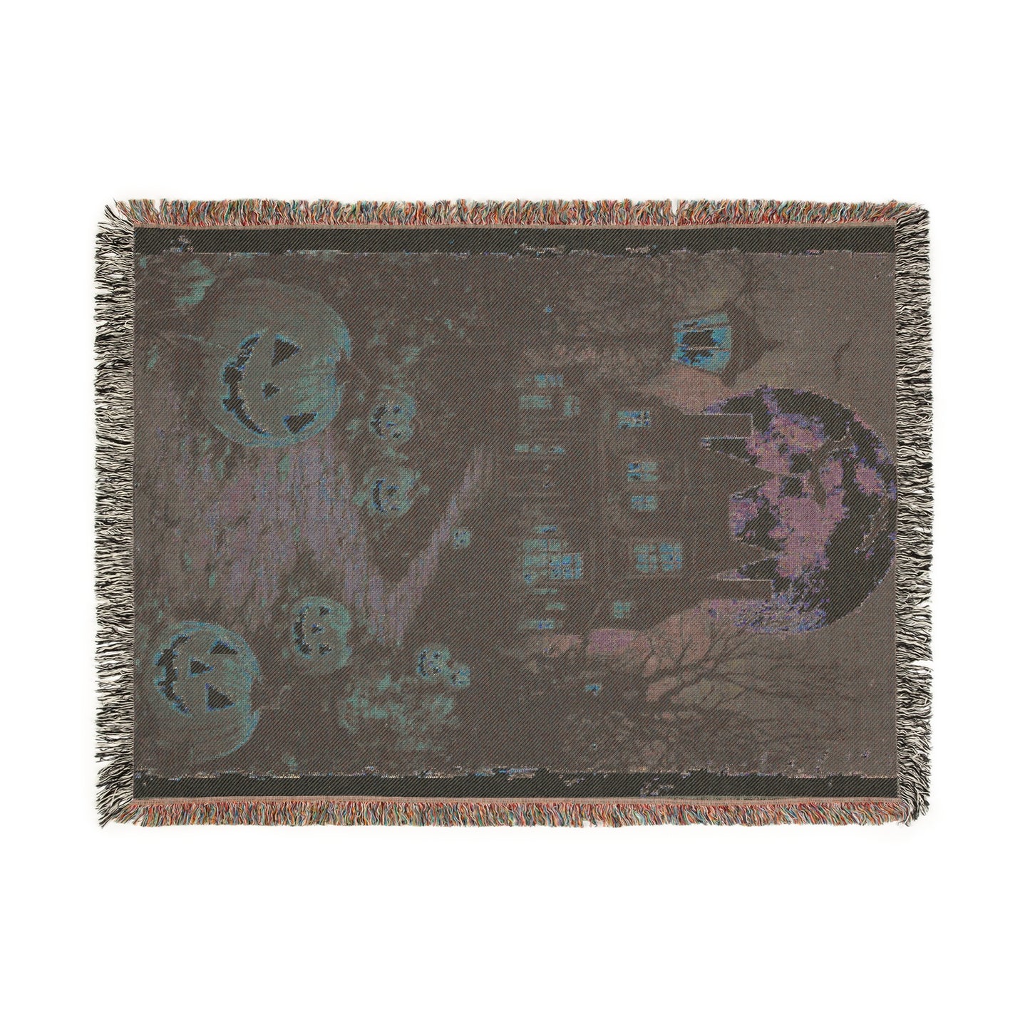 Cozy Woven Blanket Haunted House
