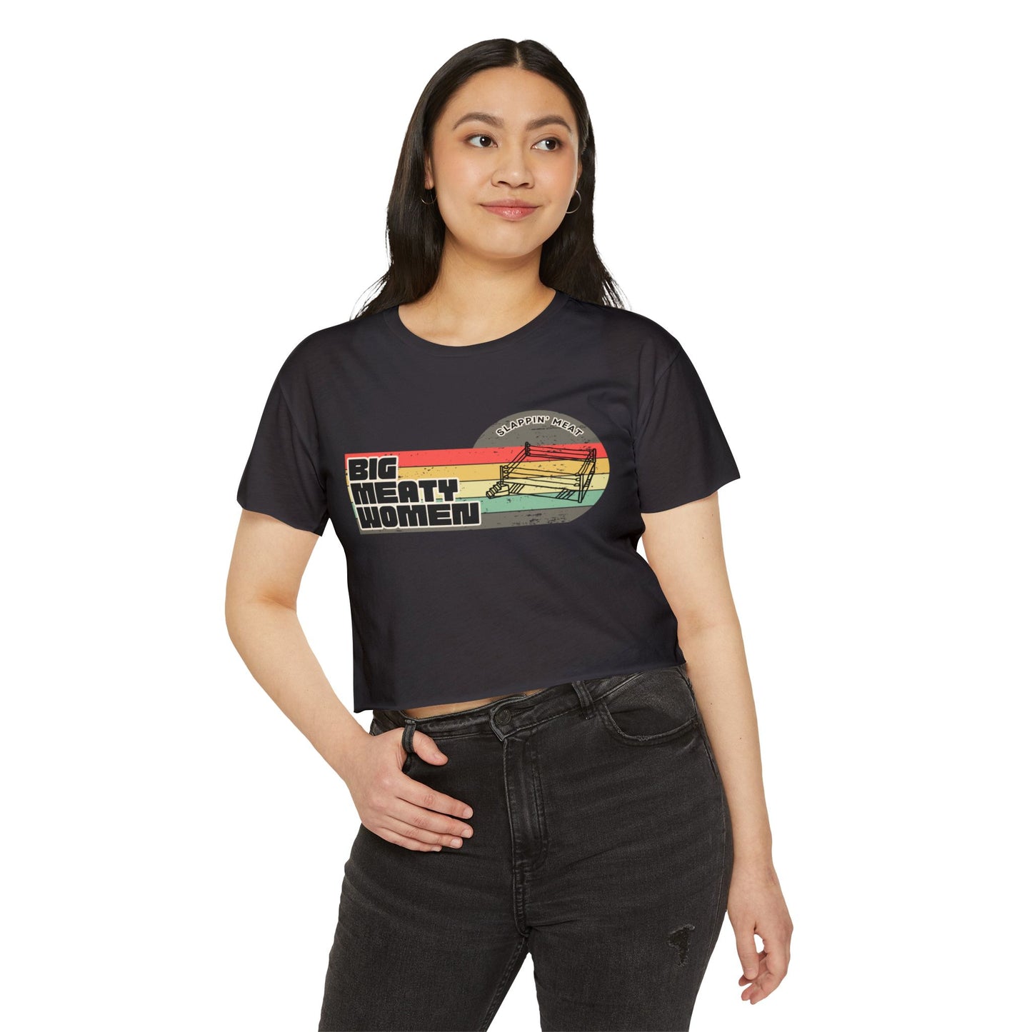Vintage Big Meaty Women Festival Crop Top