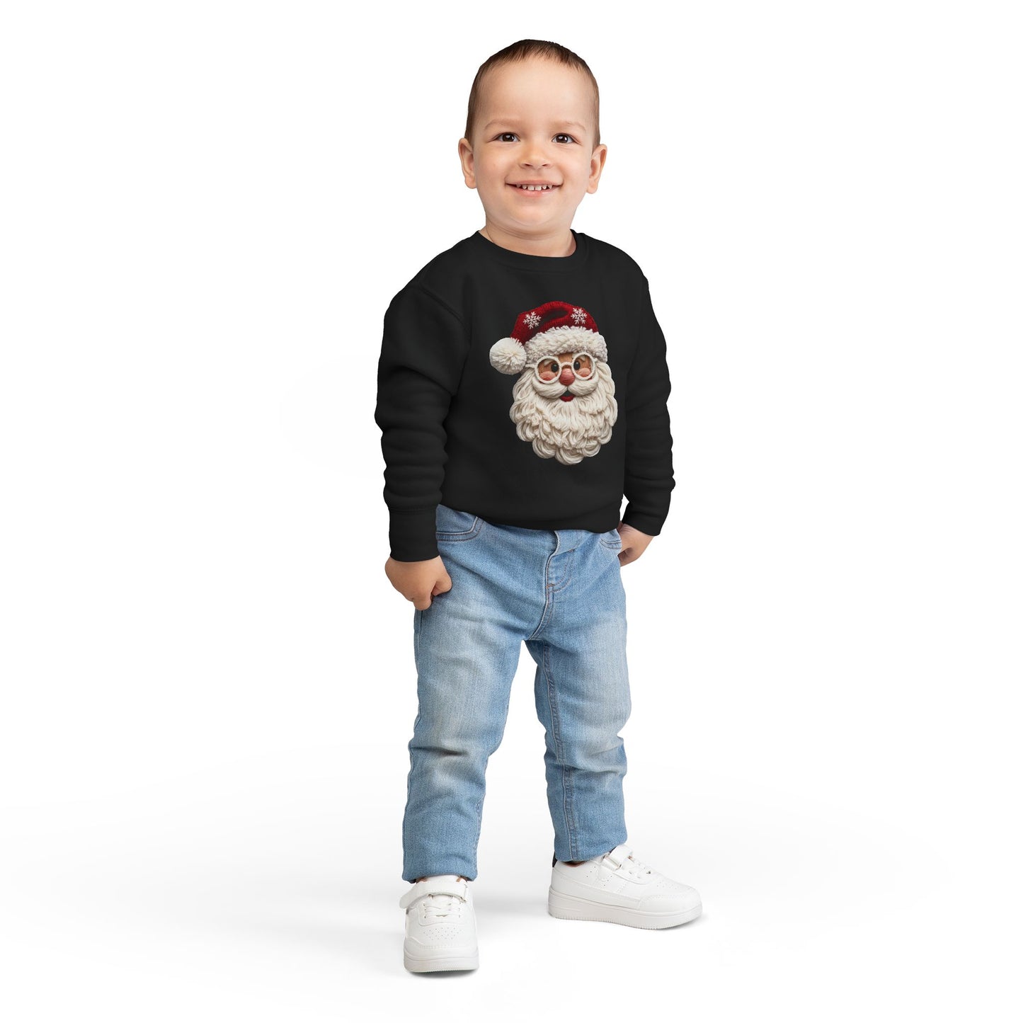 Faux Yarn Santa Toddler Sweatshirt