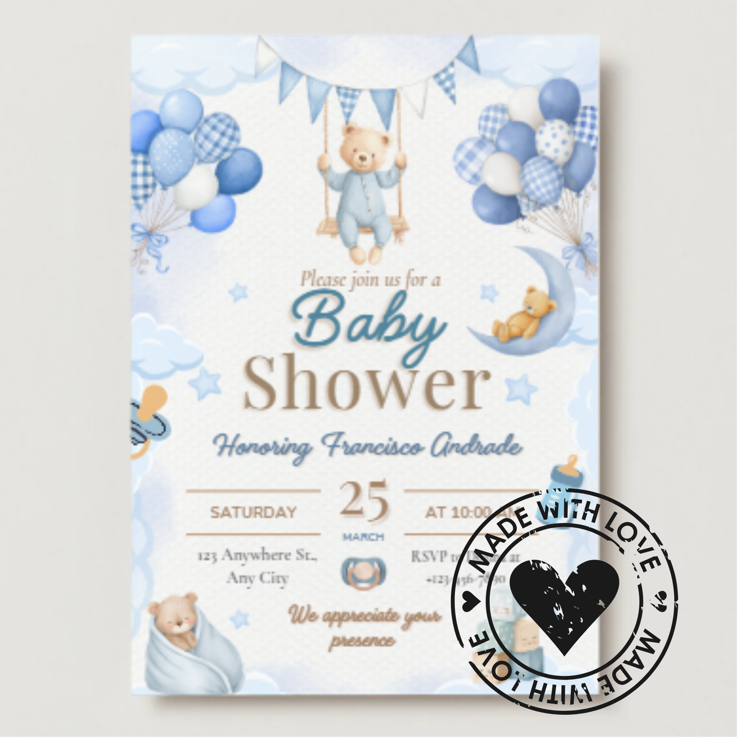 Baby Boy Baby Shower Invitation Templates