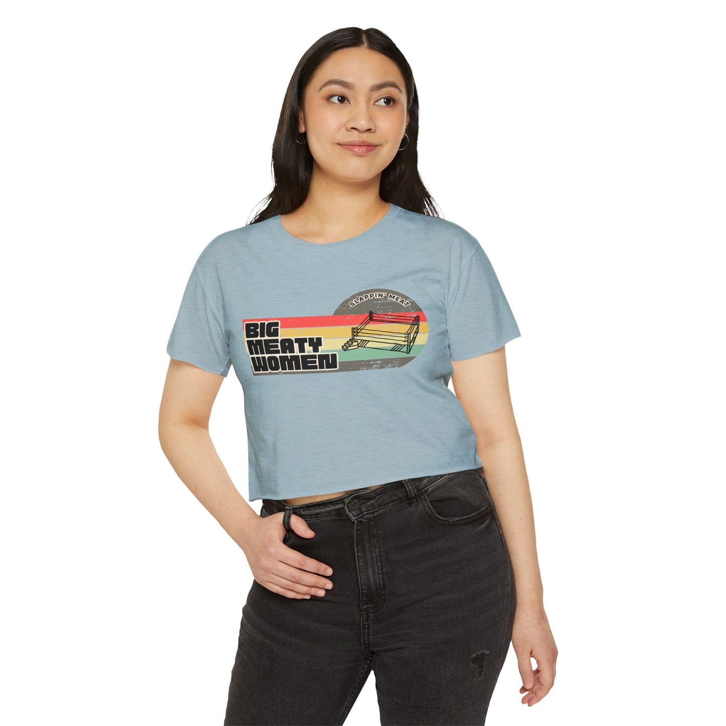 Vintage Big Meaty Women Festival Crop Top